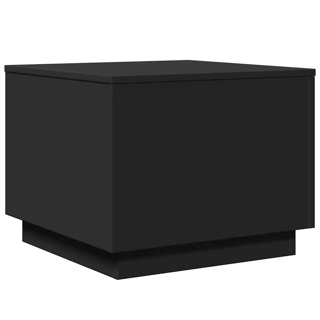 Tavolino da Salotto con Luci LED-Tavolino da soggiorno Nero 50x50x40 cm 539563