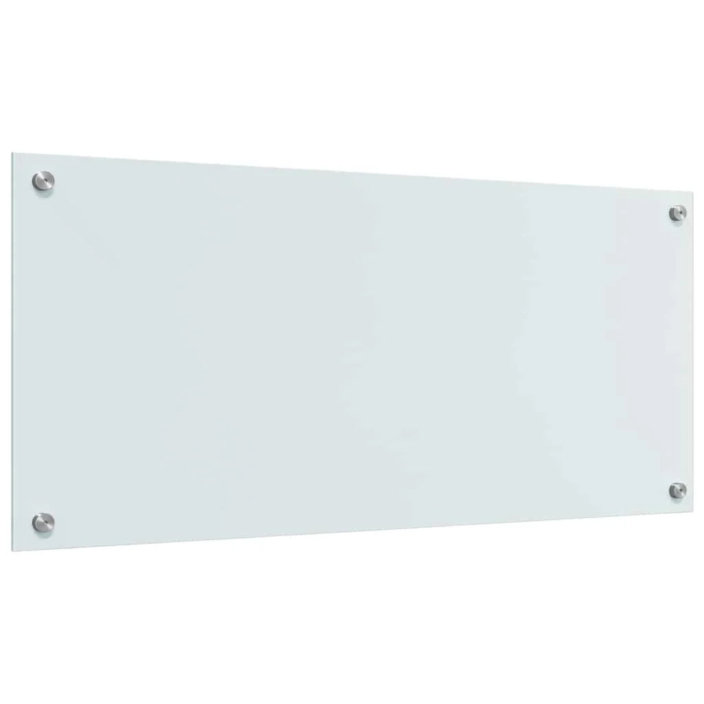 Set di 2 paraschizzi moderni per cucina 90 x 40 cm resistenti e resistenti al calore in vetro temperato bianco 02_0056288