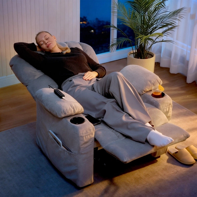 POLTRONA RELAX Elettrica con 2 memorie, USB, Grigio