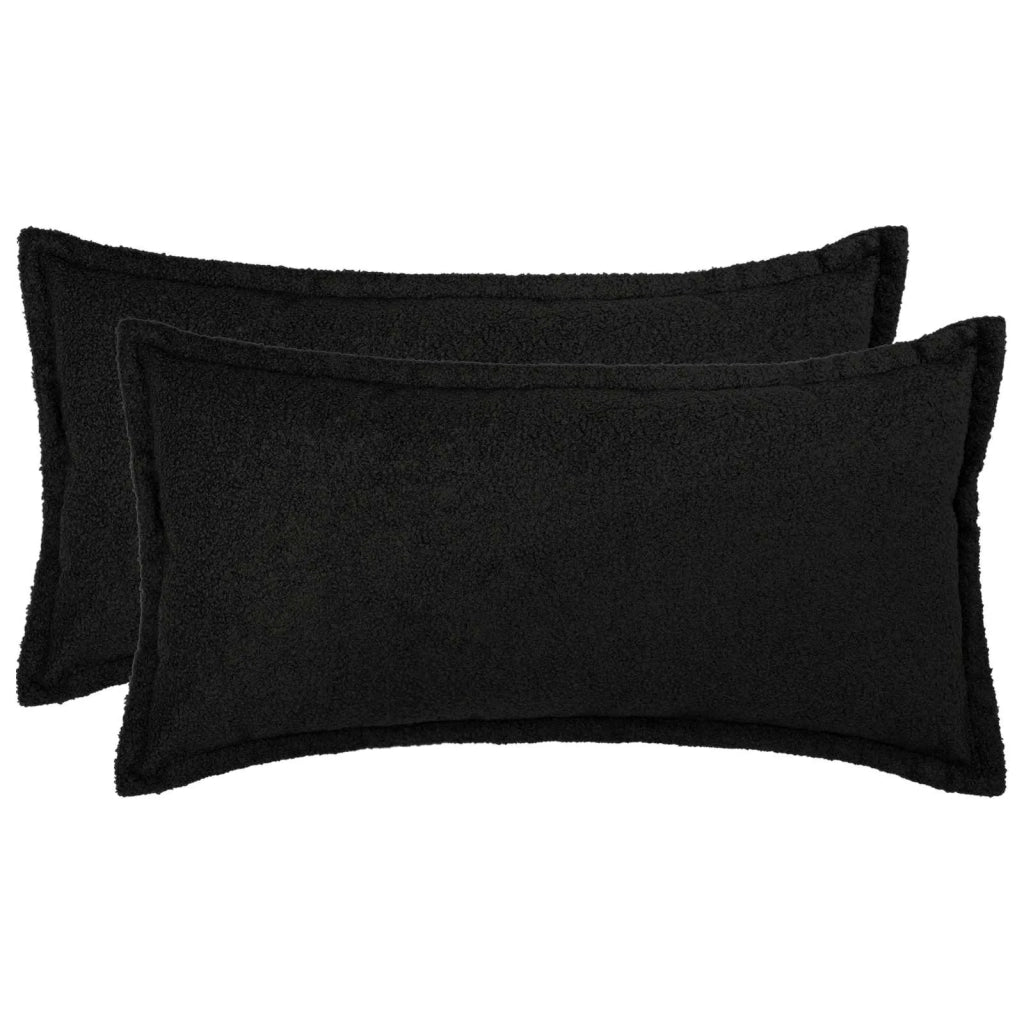 Federa 2 pcs HOUTEN Nero 40 x 80 cm Bouclé 918214
