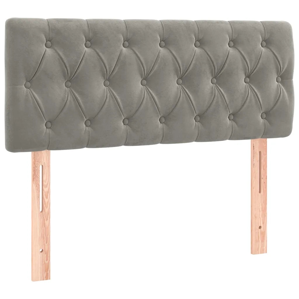 Letto a Molle con Materasso e LED Grigio Chiaro 120x190 cm Velluto 3270171