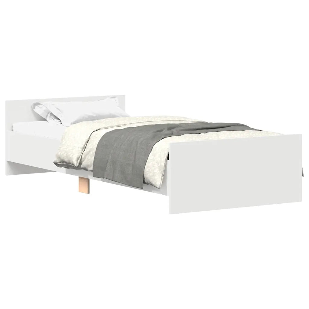 Giroletto-Struttura Letto Bianco 75x190 cm Small Single in Legno Multistrato