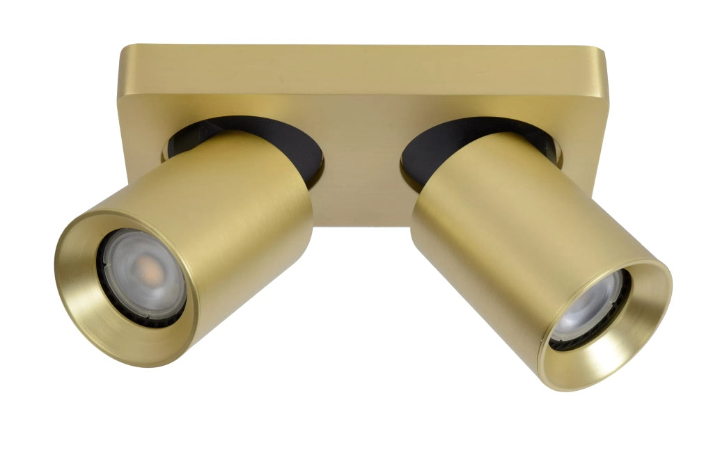 Faretto soffitto doppio oro orientabile 2xGU10 Lucide