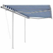 Tendada Sole Retrattile Automatica con Pali 3x2,5m Blu Biancacod mxl 72692