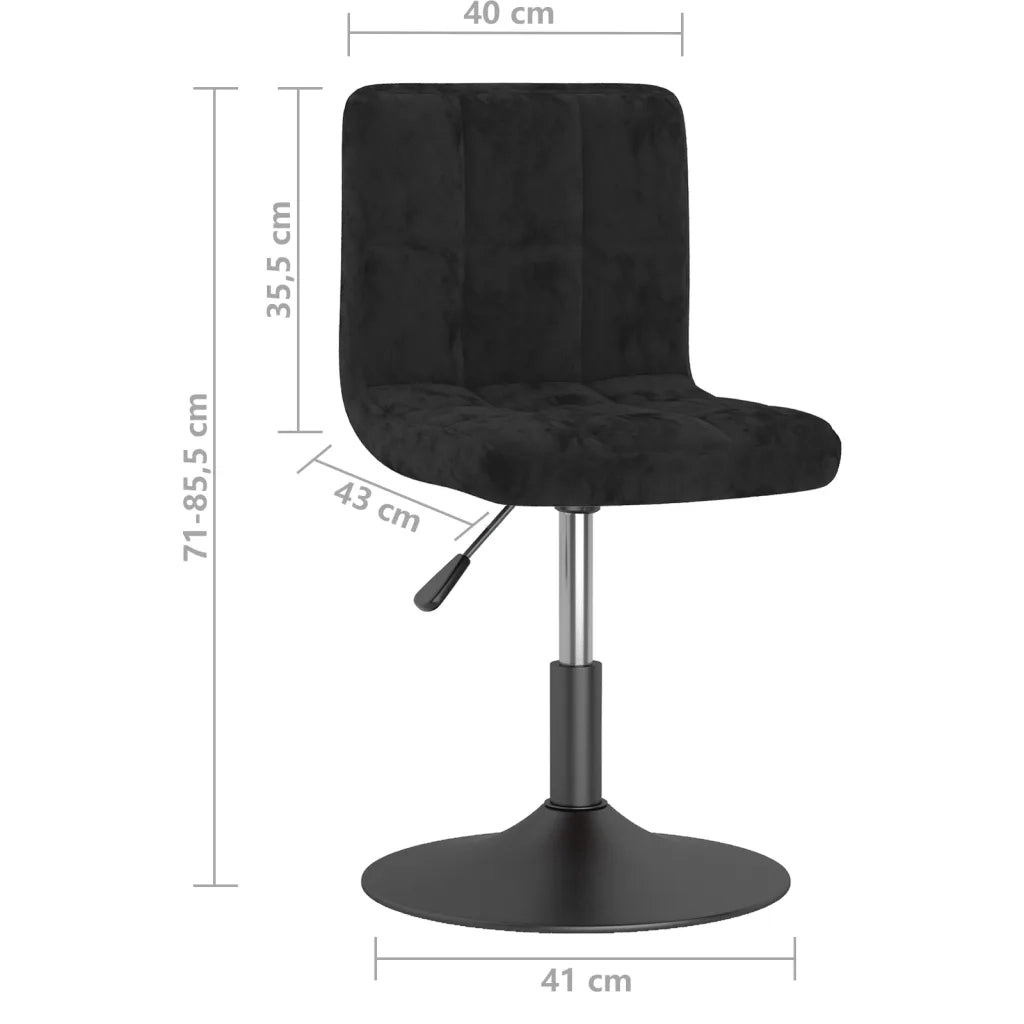 Sedia da Pranzo Girevole Nera in Velluto 3087500