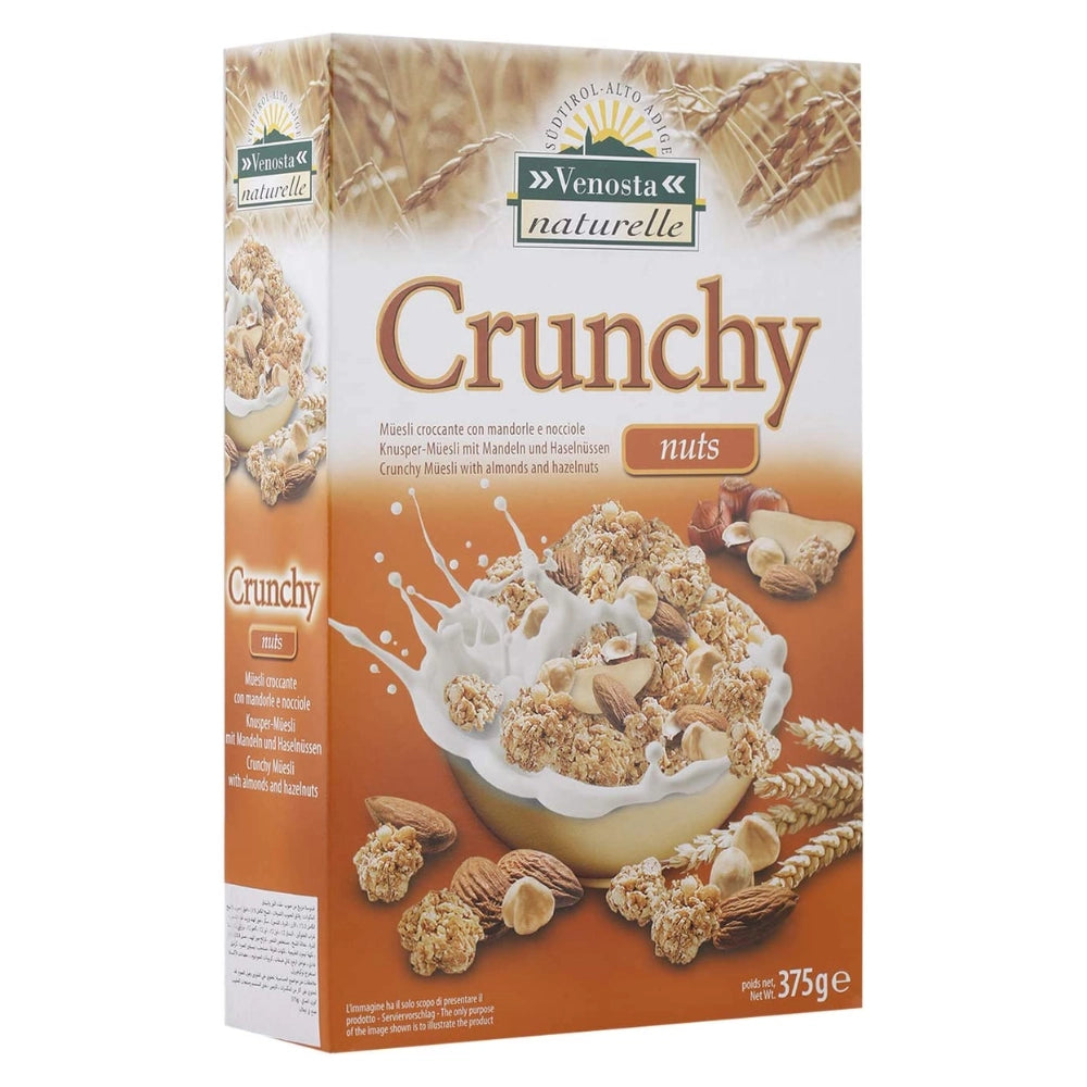 Venosta naturelle crunchy nuts con mandorle e nocciole confezione 375 grammi