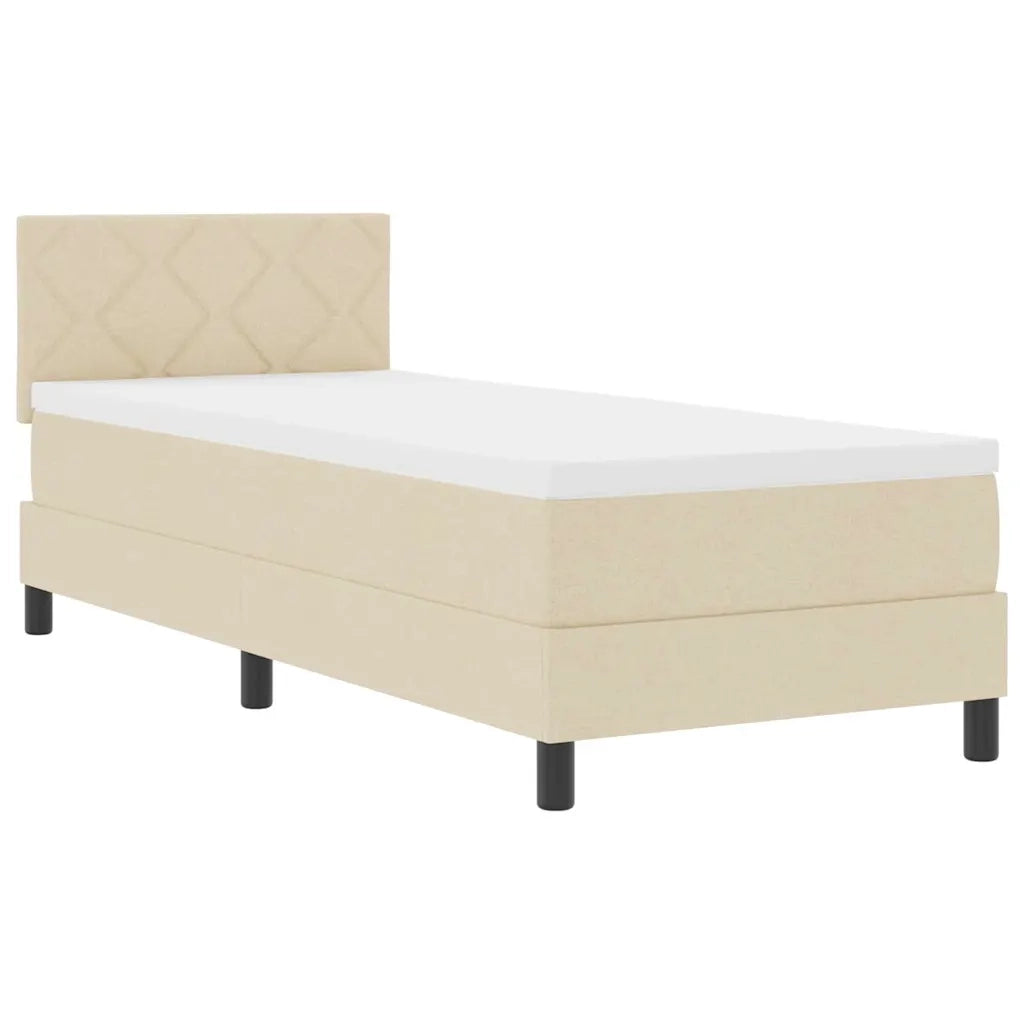 Letto a molle con materasso con led Crema 80 x 200 cm Tessuto