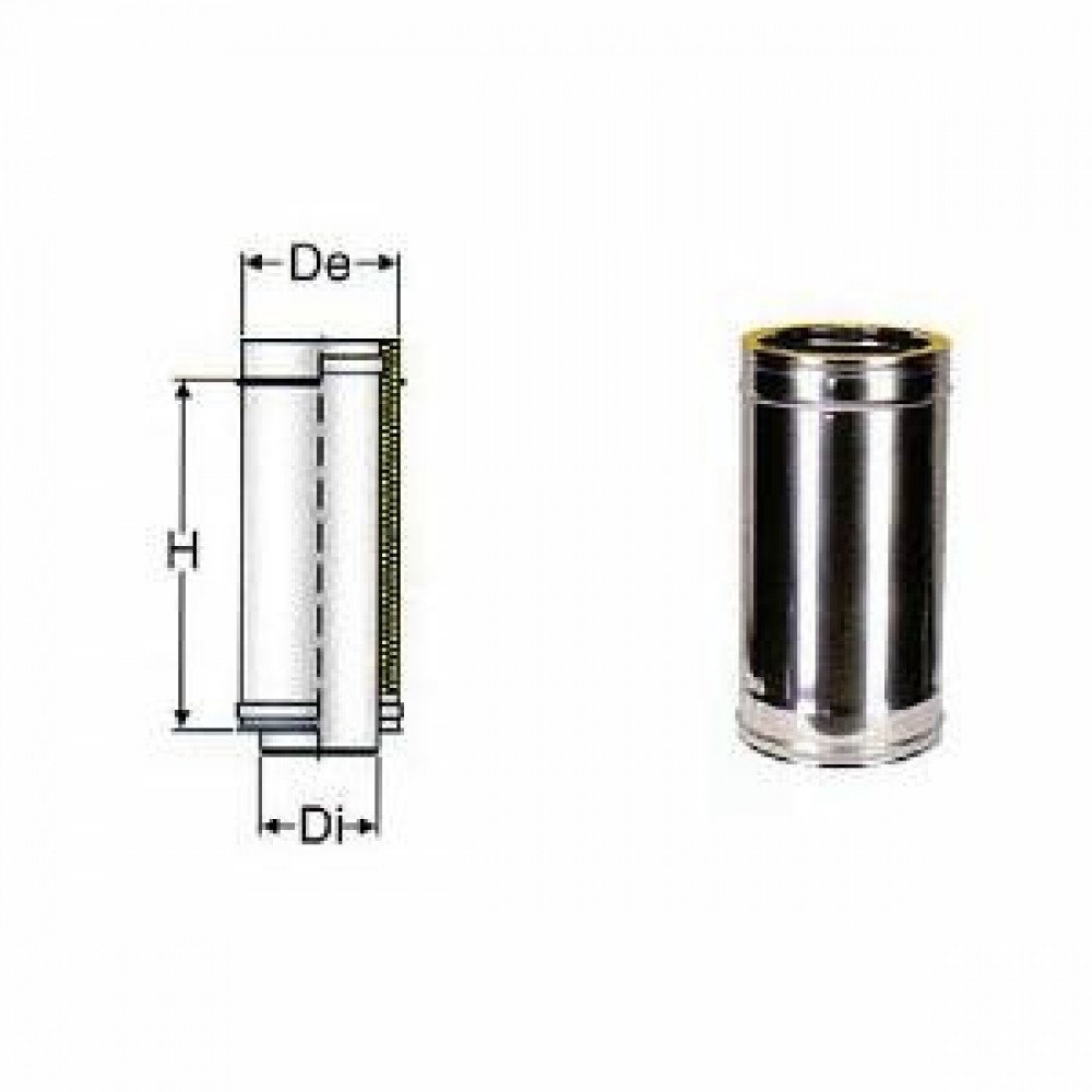 Inox doppia parete aisi 316 tubo l.495 d.080 130 b08wyr944g