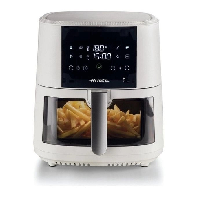 Ariete 4630 Friggitrice ad aria 9L, 1500 W, Capacità 9L, Capacità di cottura 3,5kg, 8 programmi preimpostati, Temperatura fino a 200°, Cestello trasparente per controllo cottura, Bianco