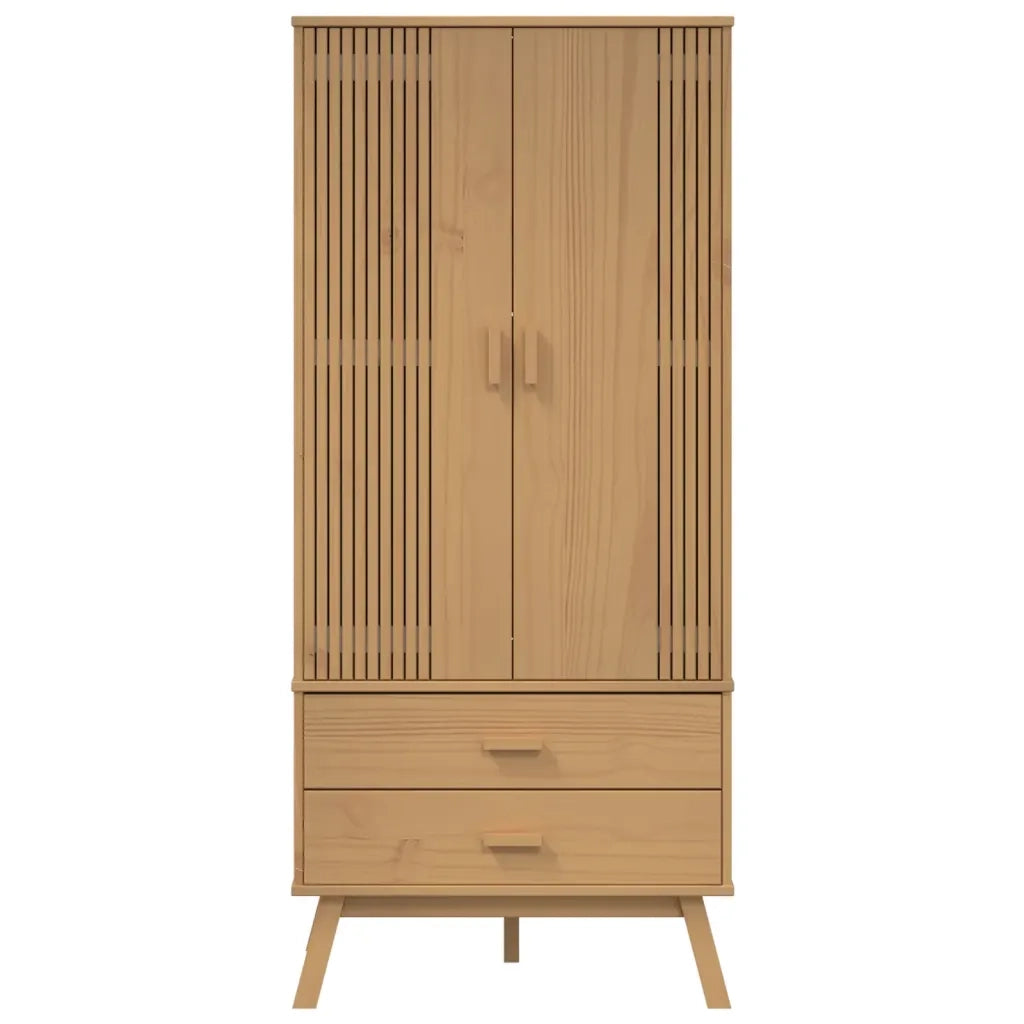 Armadio OLDEN Marrone 76,5x53x172 cm in Legno Massello di Pino CFW9583854