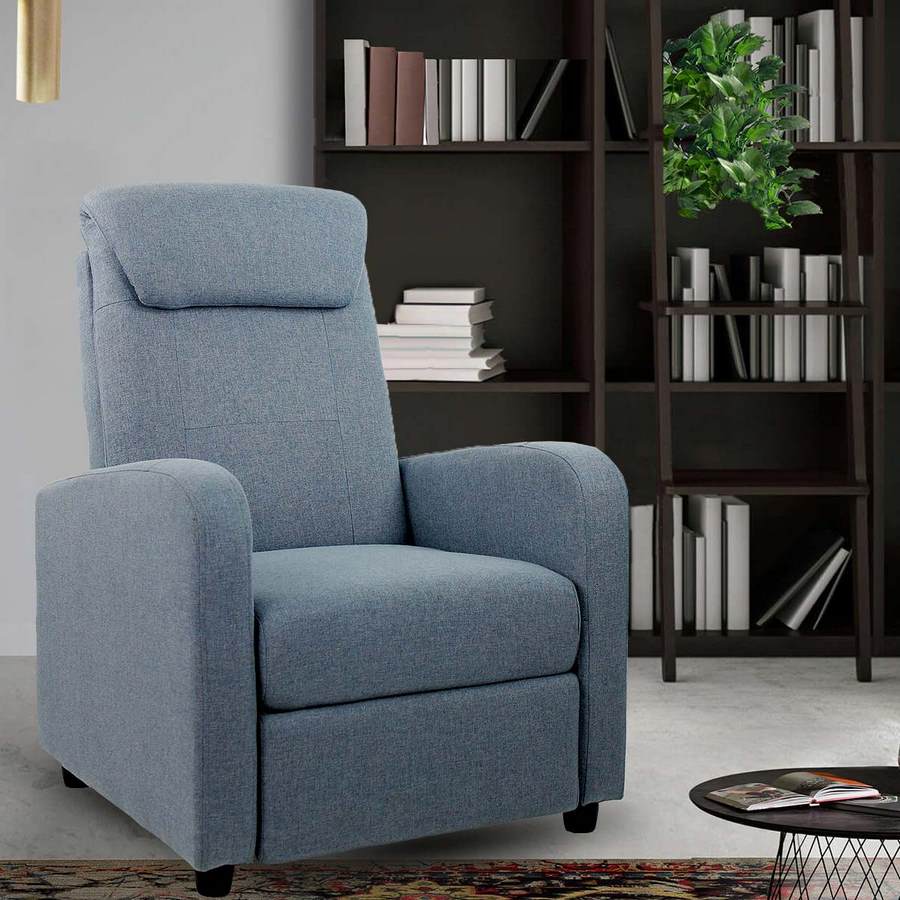 Poltrona Relax Reclinabile Manuale in Tessuto Marta Jeans