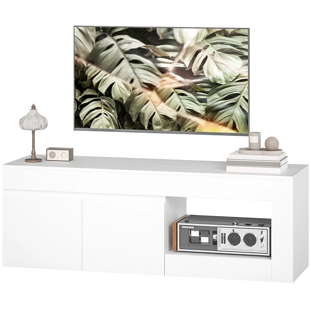 Mobile TV moderno con 2 ante e ripiano aperto ¨C Xylo ¨C Bianco 140x40x48 cm