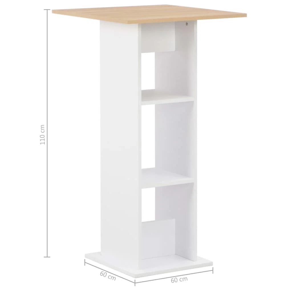 Tavolo alto stile bar/bistrot bianco 110 cm 0902059