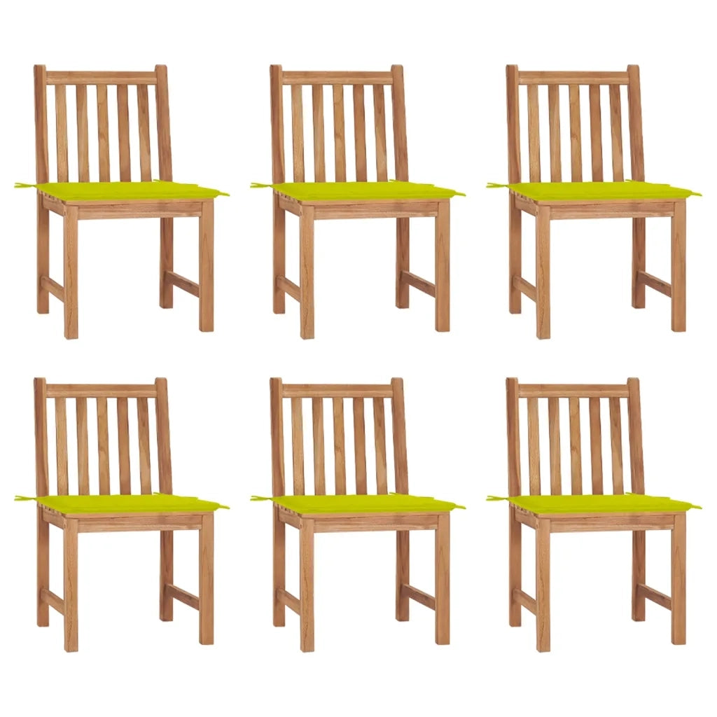 Sedie da Giardino 6 pz con Cuscini in Legno Massello di Teakcod mxl 93794