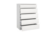 KIT CASSETTIERA CASSETTONE 5 CASSETTI NOVA CM. 77X40X107H BIANCO O QUERCIA