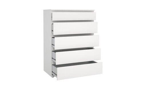KIT CASSETTIERA CASSETTONE 5 CASSETTI NOVA CM. 77X40X107H BIANCO O QUERCIA
