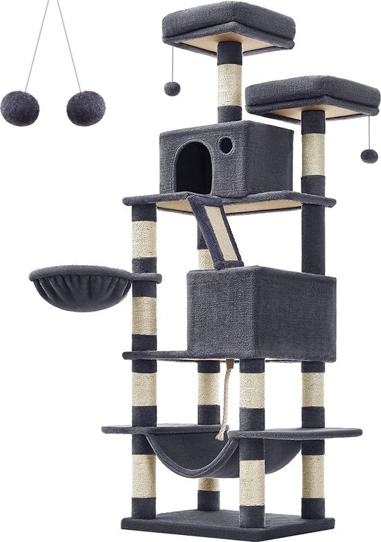 Casa da gioco per gatti / grande albero da arrampicata - casa per gatti 55 x 45 x 168 cm
