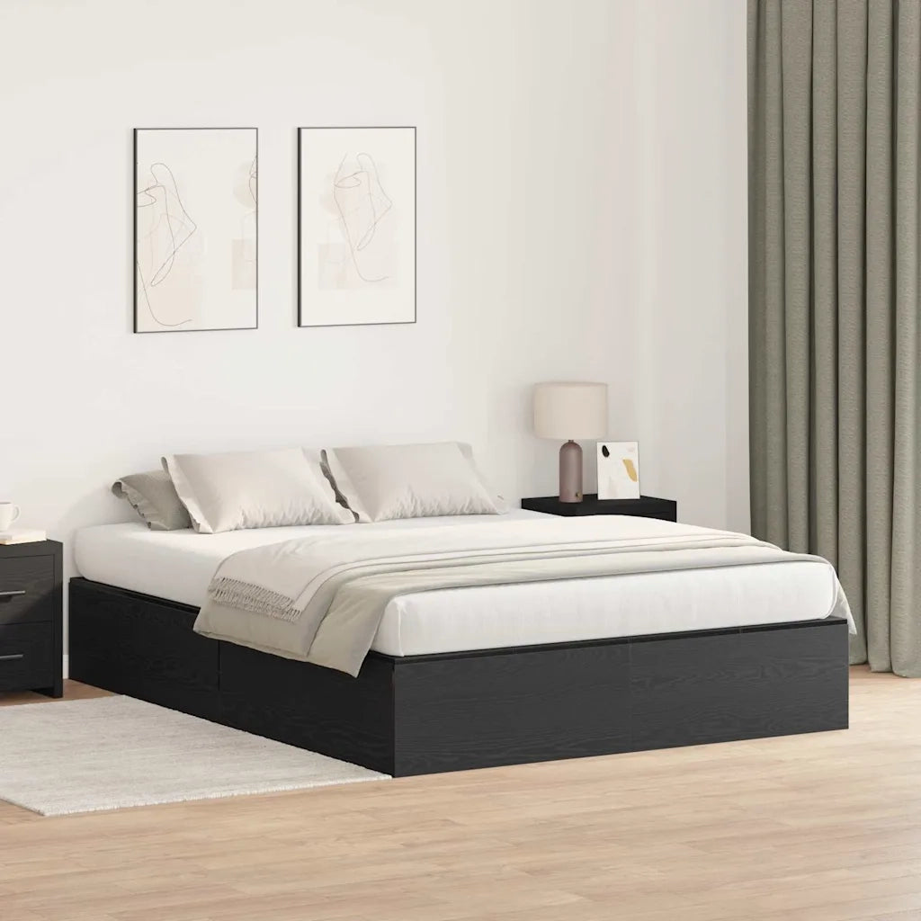 Struttura letto con contenitore Rovere Nero 150 x 200 cm 3335382