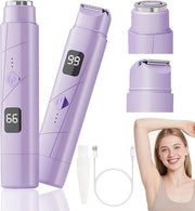 Doppio utilizzo Ladyshave per donne - Raschiatrice elettrica per donne - Trimmer per linea bikini con doppia testa per donne - Utilizzo in umido e asciutto - Blu