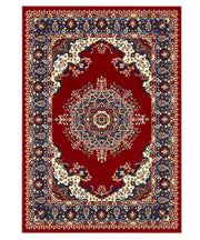 Tappeto P4480 rosso cm.180x270 disegno persiano medaglione tradizionale, economico resistente facile da pulire