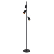 Lampada da terra nera spot oro interno 3xGU10 Polux