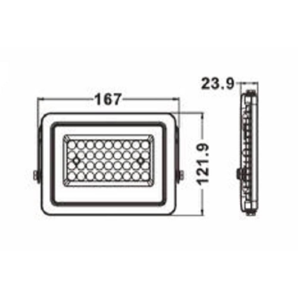 Trade Shop - Faro Faretto Led Proiettore Esterno Nero 30w Ip65 Luce 6500k 4000k 3000k Fs30w-n -