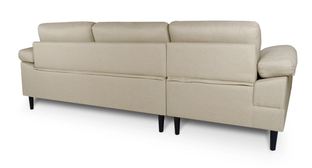 Divano angolare 3 posti con chaise longue sinistra tessuto beige - Washington - DI-WA11FBC-CLSX