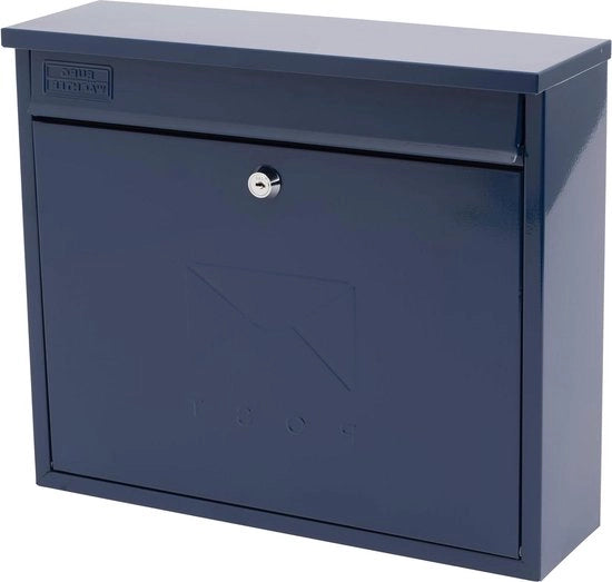 Montaggio Elegante in Blu Notte - Dimensioni 36x31x10cm - In Acciaio Giallo Zinco - Resistente alle Intemperie - Chiusura a Scatto