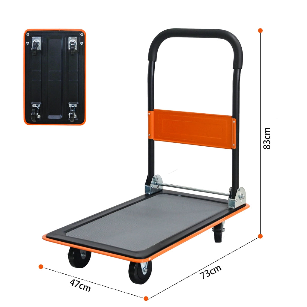 CARRELLO PIEGHEVOLE IN ACCIAIO ARANCIONE, PORTATA 150 KG