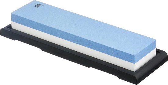 Pietra di affilatura coltello coarsa-fine 5 x 20 x 2,5 cm con confezione in plastica per coltelli Yamato e Damasteel