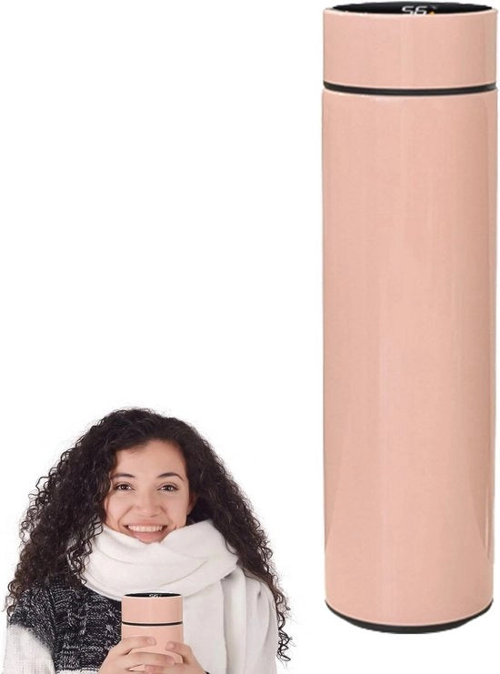 Flessa isolata in acciaio inossidabile con display touchscreen della temperatura - termos di 500 ml per uso portatile