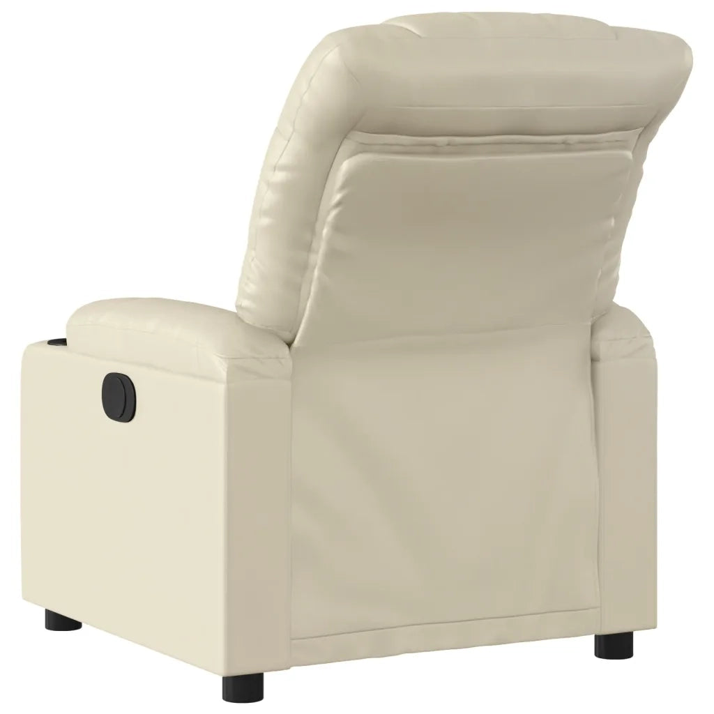 Poltrona | Sedia Relax Reclinabile Crema in Similpelle