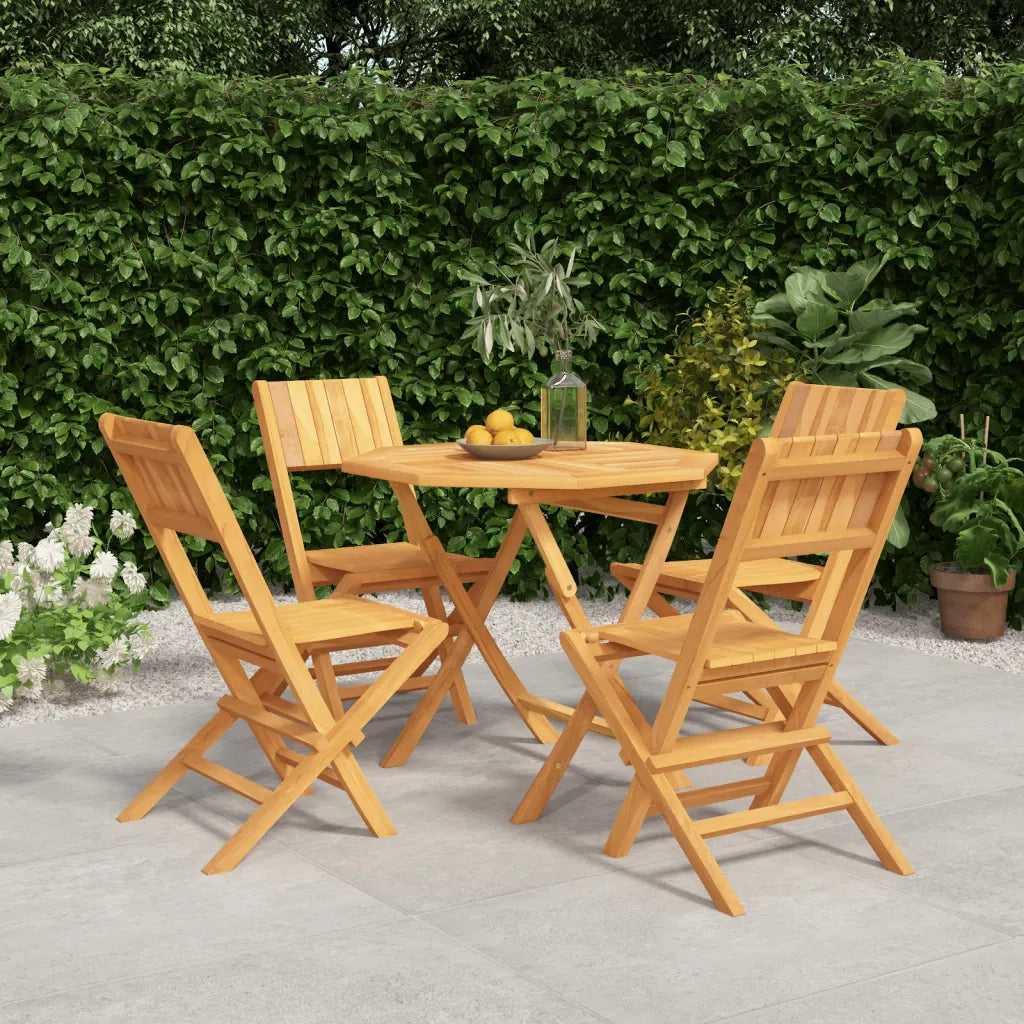 Set da Pranzo per Giardino 5 pz in Legno Massello di Teak 3155029