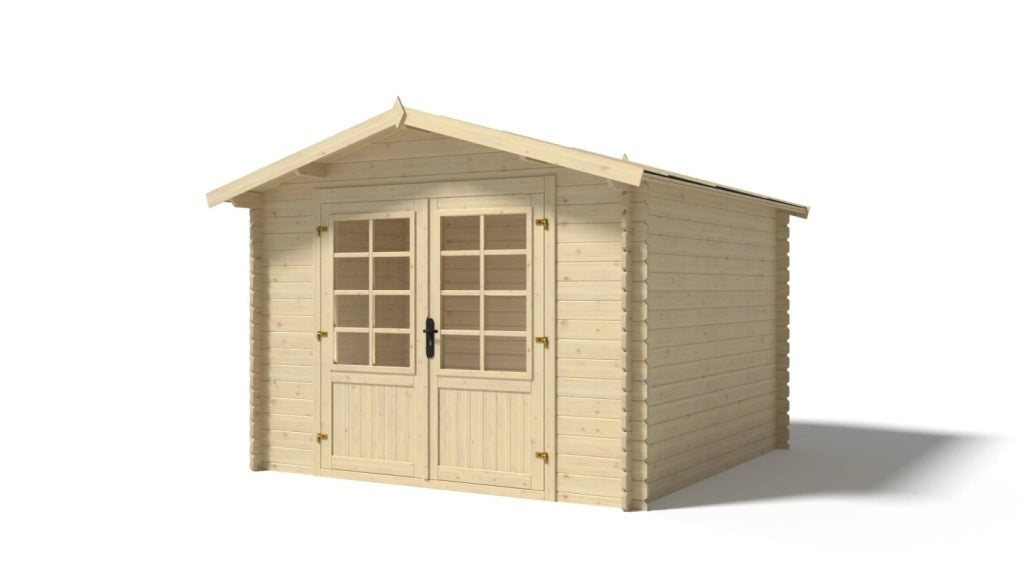 Casetta da giardino in legno - 9m2 - 3x3m - 28mm - colore: naturale - DOM530 - ALTANKA