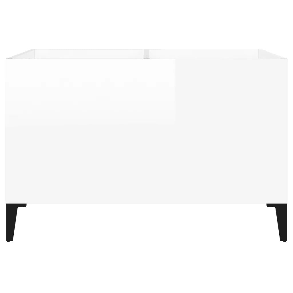Mobile Porta Dischi Bianco Lucido 74,5x38x48 Legno Multistrato 831967