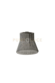 Vetro soffiato millerighe specchiato fumé attacco E27  per collezione Head d.22cm