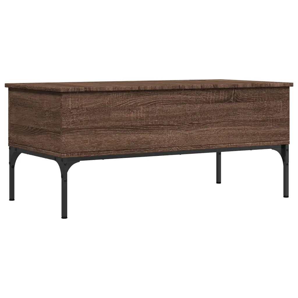 Tavolino da salotto | Tavolino da caff¨¨ | Tavolino da Soggiorno Rovere Marrone 100x50x45cm Legno Multistrato e Metallo
