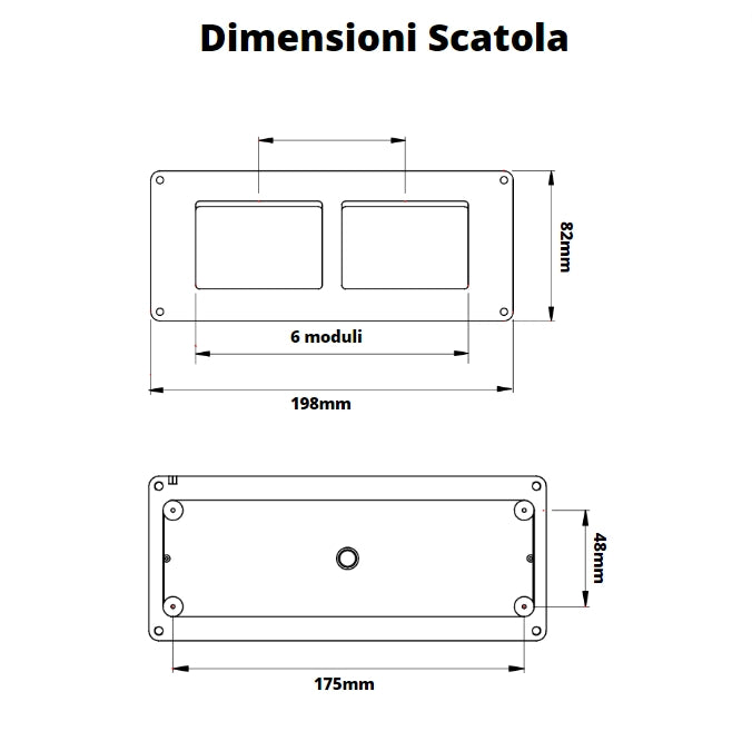 Gewiss scatola parete grigia ip40 6 posti gw27005