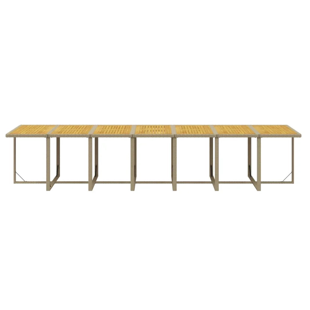Set da Pranzo per Giardino 15pz con Cuscini in Polyrattan Beige cod mxl 36000