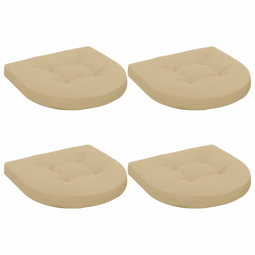 Cuscini per Sedia in 4 Pezzi 4 pz 100% Poliestere Beige 945294