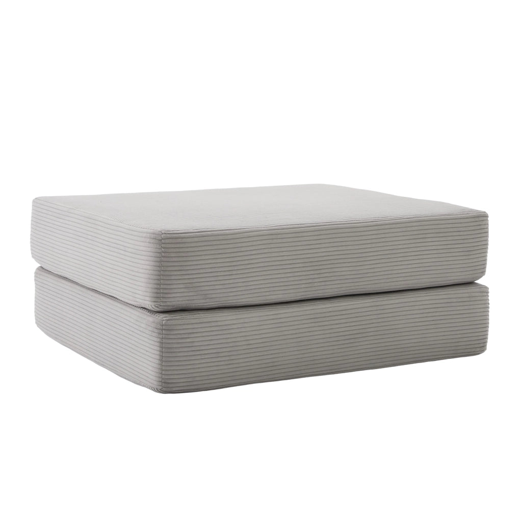 Pouf Reclinabile Modulare con Schiuma ad Alta Densità e Tessuto Corduroy Grigio Chiaro