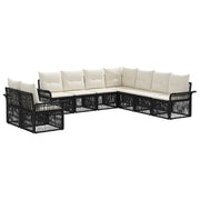 Set Divano da Giardino 9 pcs Nero polyrattan 3434869