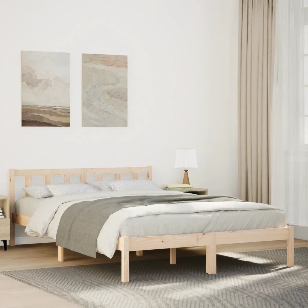 Letto Extra Lungo senza Materasso 160x210 cm in Legno di Pino