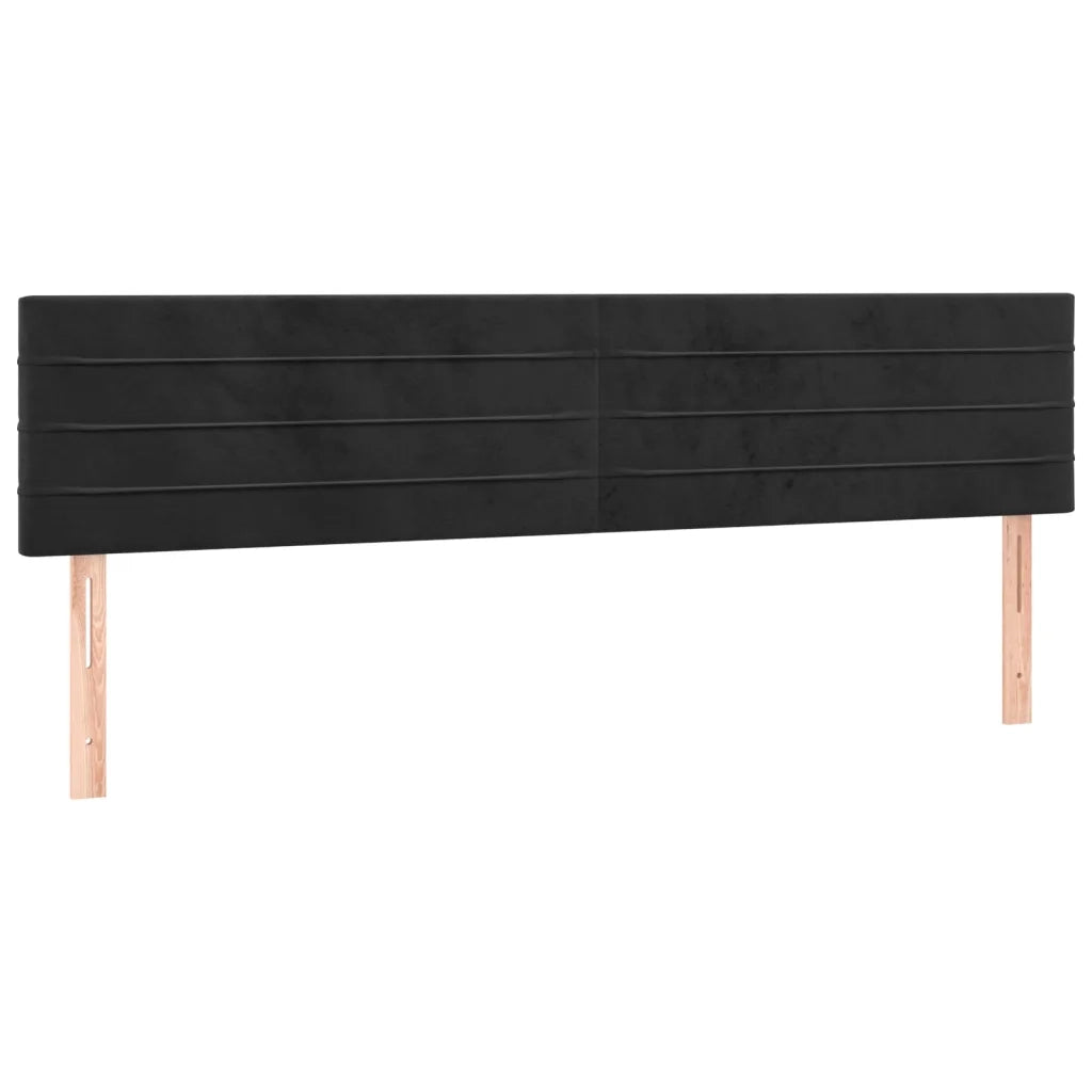 Testiera | Testata Nera 160x5x78/88 cm in Velluto