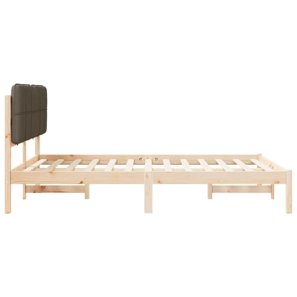 Letto con Testiera Rivestita Talpa 140 x 190 cm Pino massello 877987