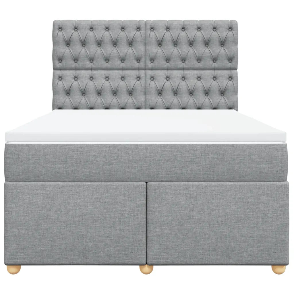 vidaXL Giroletto a Molle con Materasso Grigio Chiaro 140x200cm Tessuto