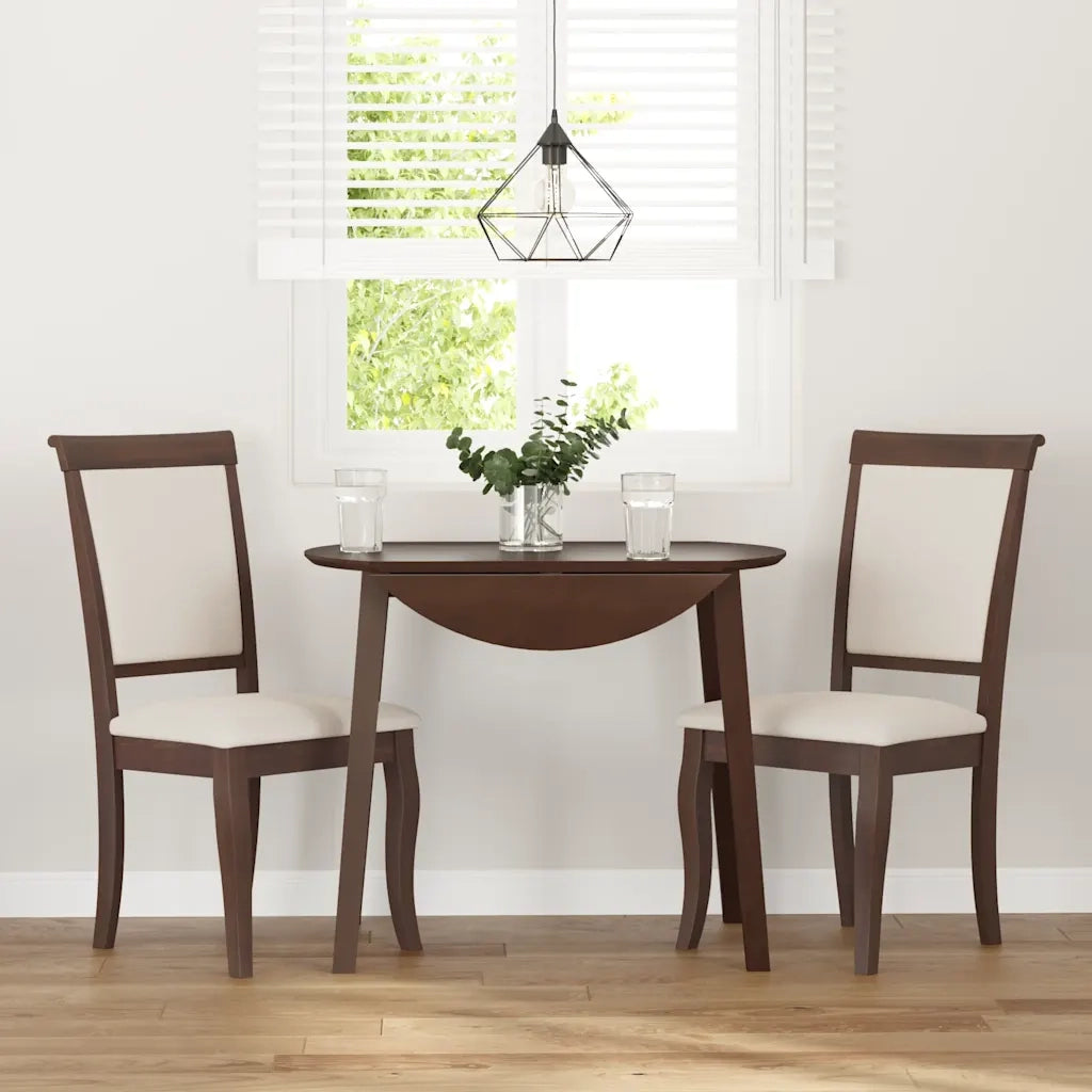 Sedie da Pranzo con Cuscini 2pz Marrone Legno Massello di Hevea 4102486