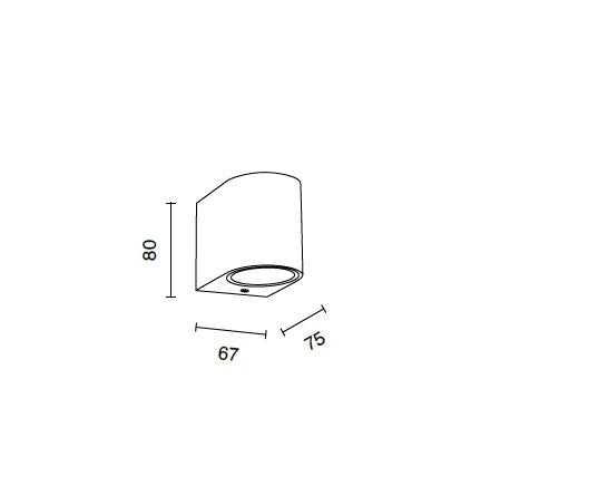 APPLIQUE ZENO ROUND CORTEN 1 LUCE ATTACCO GU10 IP65 H.8CM