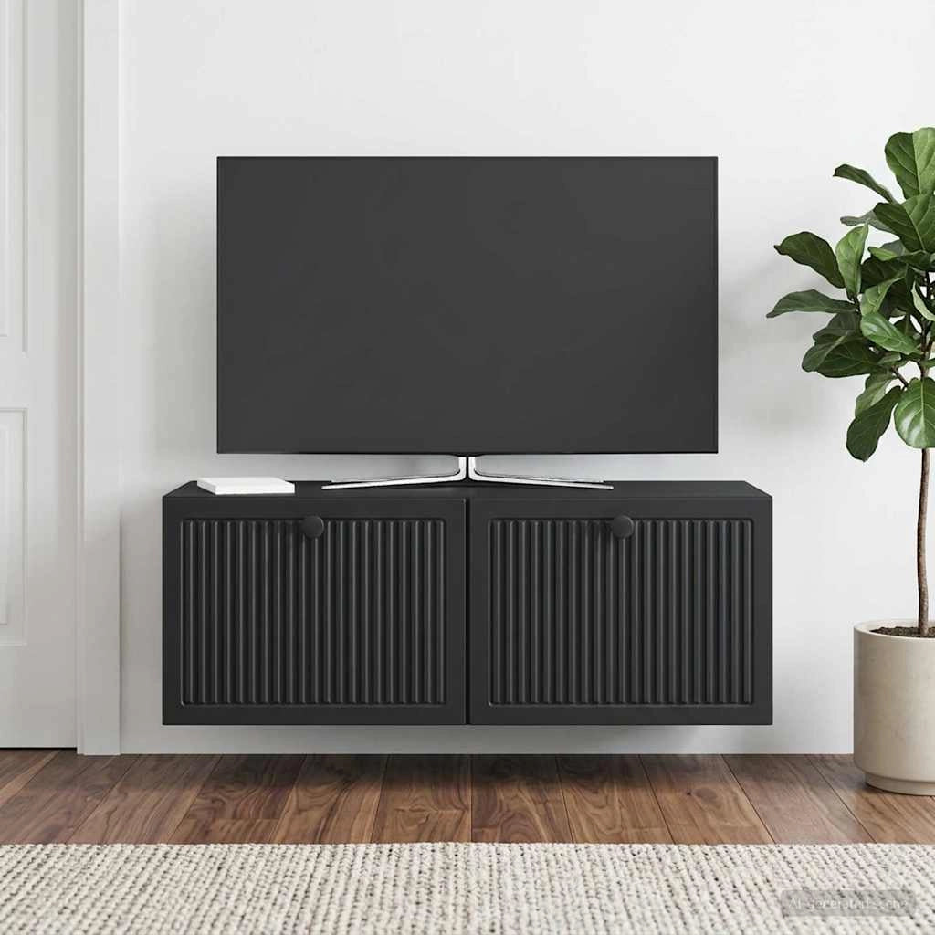 Mobile Porta TV da Muro Nero 78,5 x 31 x 30 cm 898036