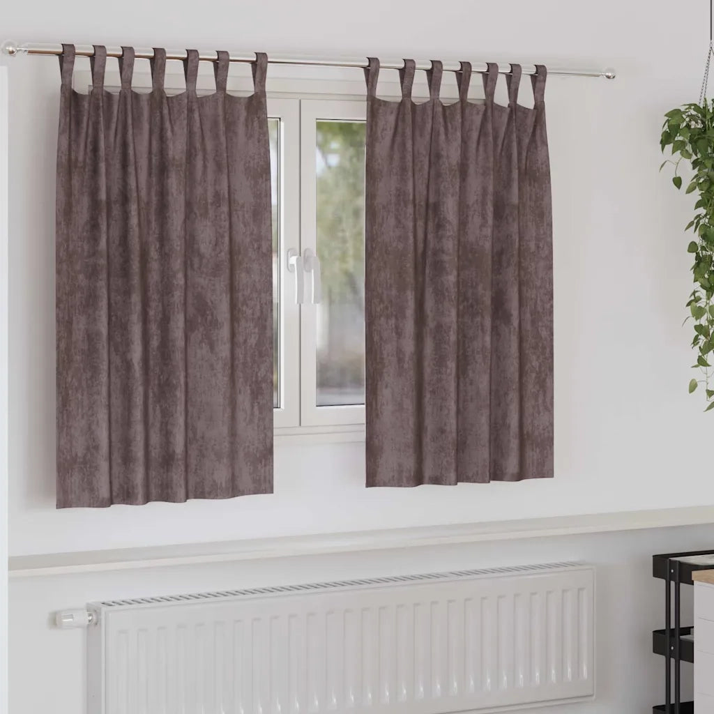 Tende in Velluto con tende 2 pcs Marrone 140 x 140 cm Velluto 4107728